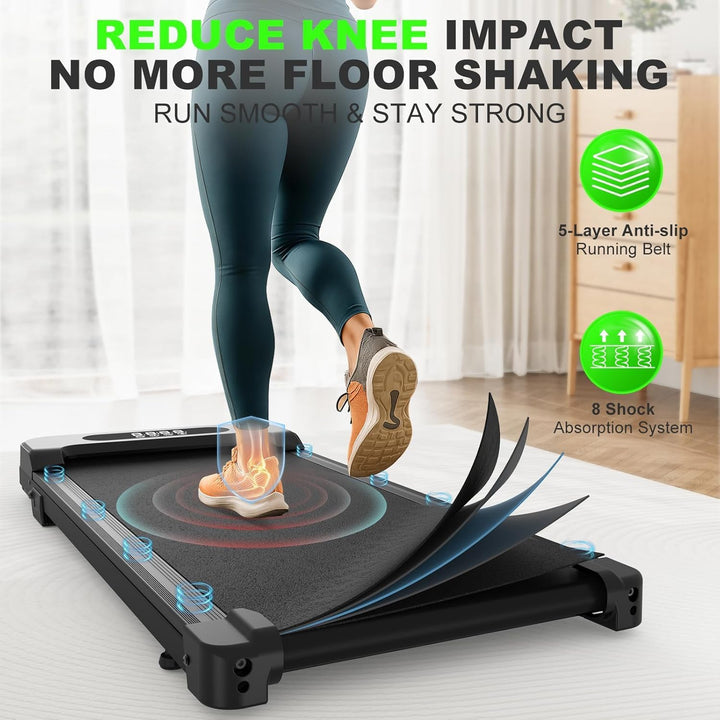 HomeFitnessCode Walking Pad für Zuhause mit Neigung - Laufband Laufpad Steigung Klein Walkpad Untert