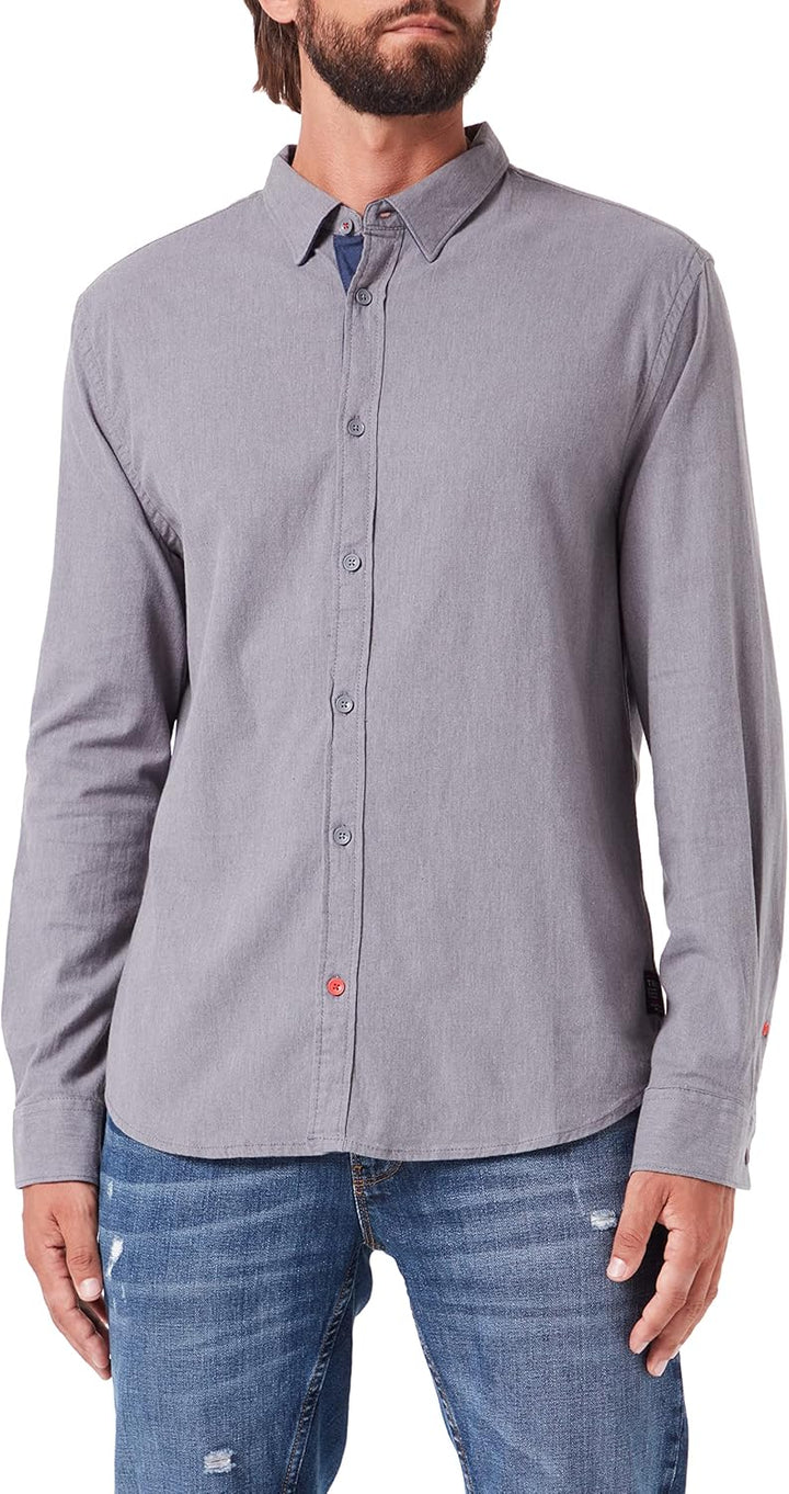 Timezone Herren Hemd S Dark Grey Melange, S Dark Grey Melange