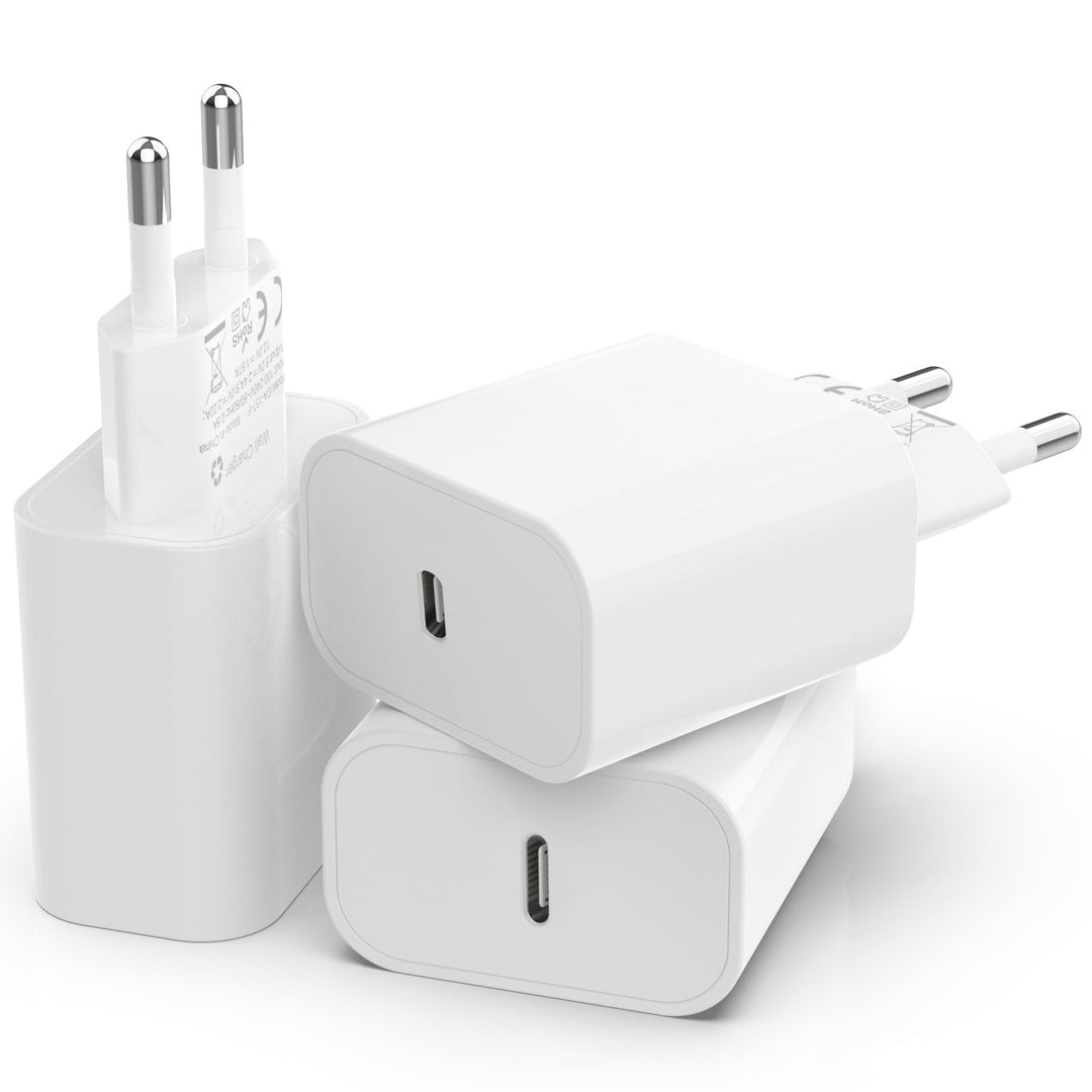 25W USB C Adapter, 3er Pack USB c ladegerät für iPhone 15 14 Plus Pro Max 13 12 11 SE, Pad，PD 3.0 iP