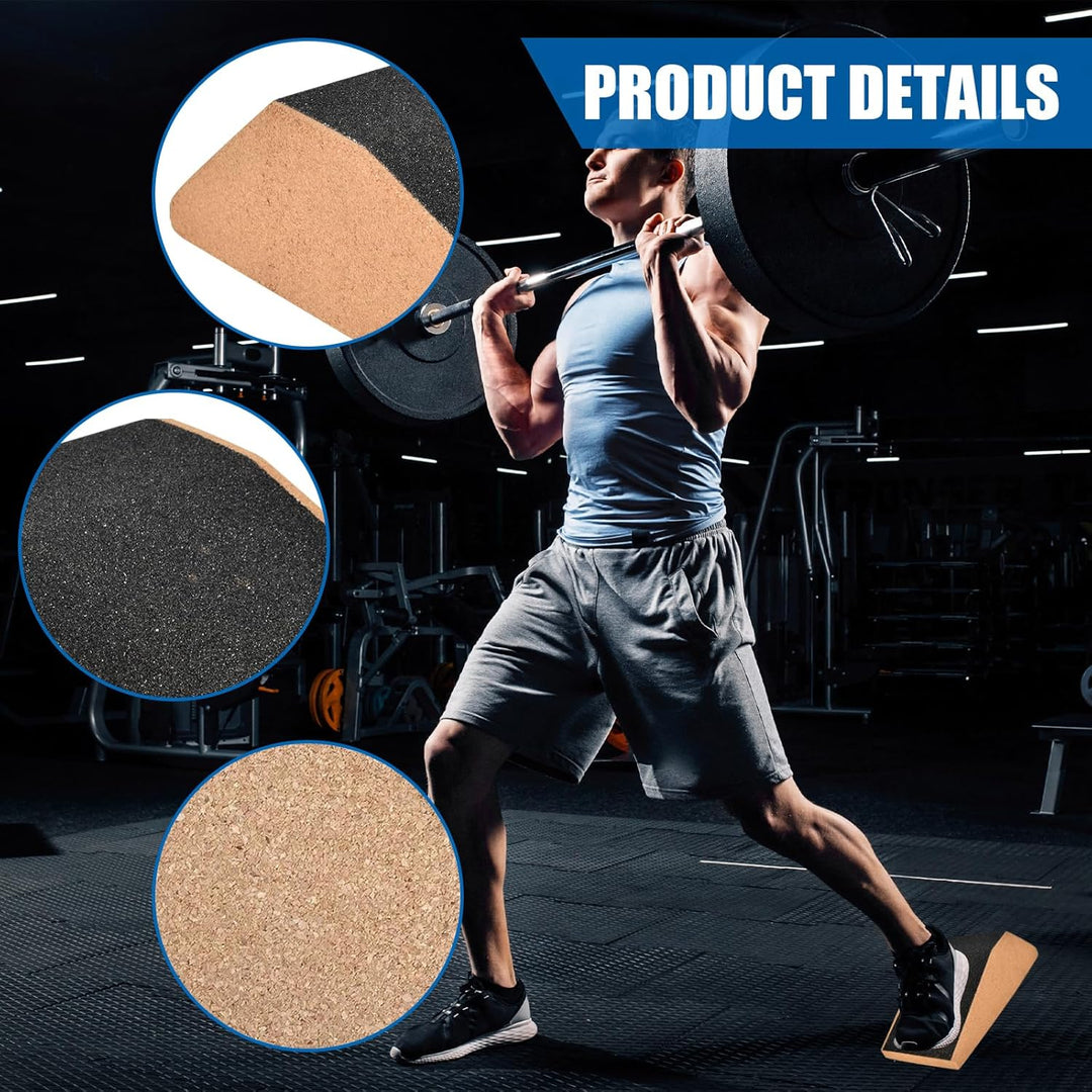 Squat Wedge Block 2 Pcs Kork-Kniebeugen-Keilblock Non Slip Professional Squat Ramp Balance Board für