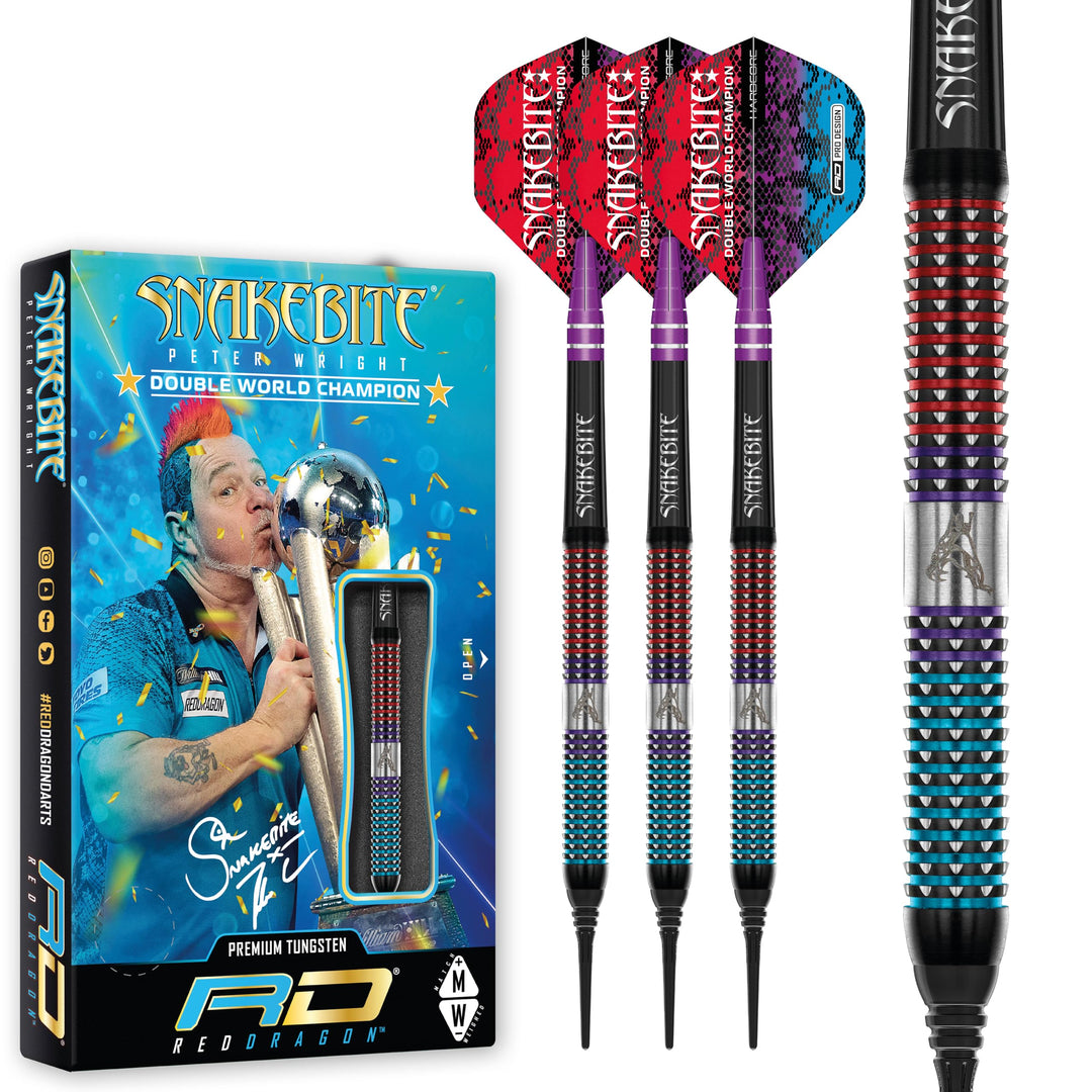 RED DRAGON Peter Snakebite Wright Spirit Edition Premium Tungsten Darts Set mit Flights und Stems 18