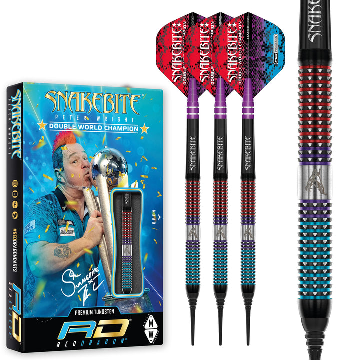 RED DRAGON Peter Snakebite Wright Spirit Edition Premium Tungsten Darts Set mit Flights und Stems 18
