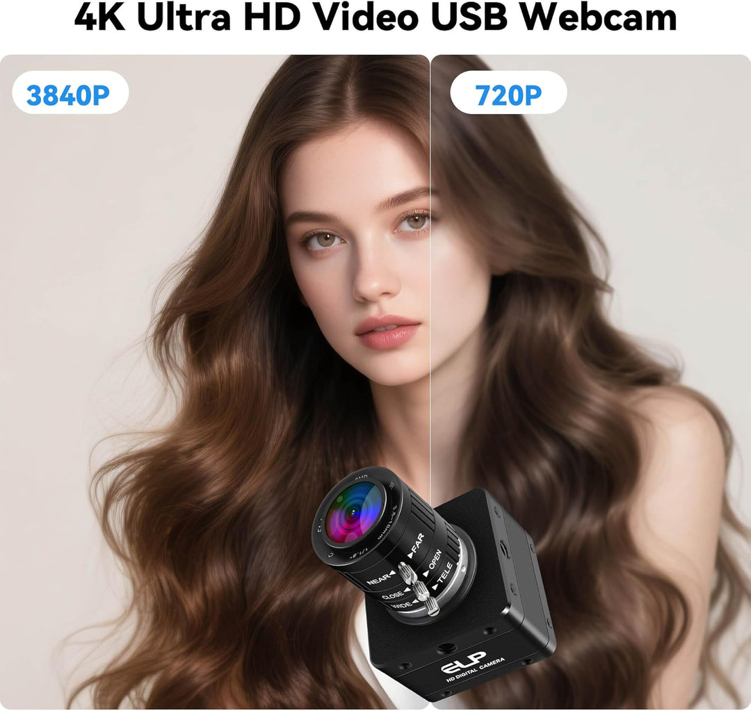 ELP 20MP USB 3.0 Industriekamera,4K UHD 3840P hohe Auflösung mit 3,6–10 mm 3-Fach manuellem Varioobj