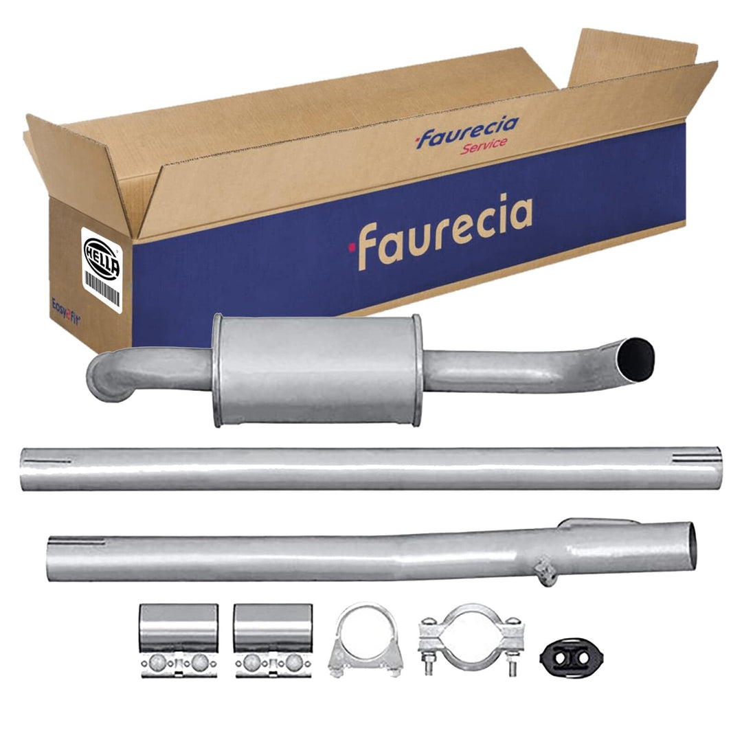 HELLA 8LC 366 025-841 Mittelschalldämpfer - Easy2Fit® Kit - mitte - dreiteilig - Set mit Anbauteilen