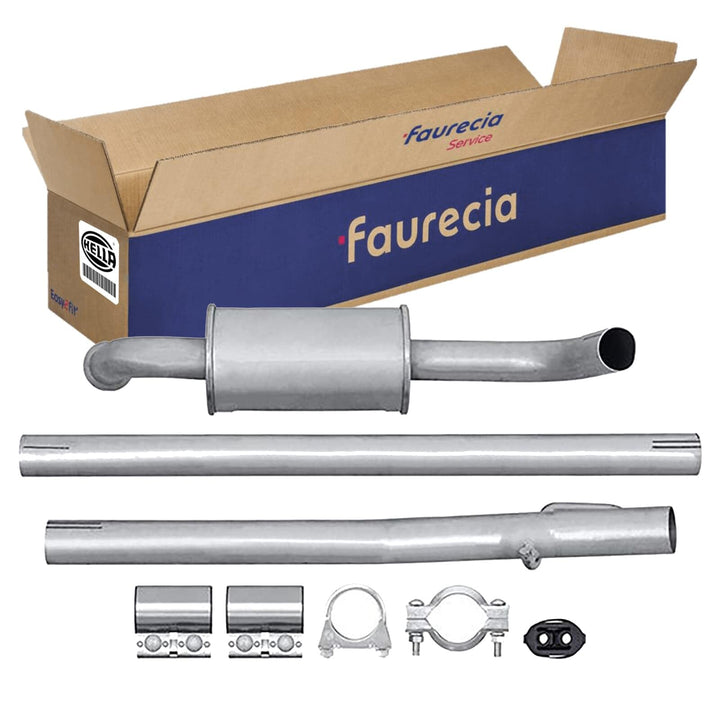 HELLA 8LC 366 025-841 Mittelschalldämpfer - Easy2Fit® Kit - mitte - dreiteilig - Set mit Anbauteilen