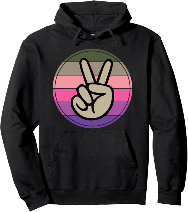 Retro Peace Hand Vintage Shirt 60er 70er Jahre Hippie Geschenk T-Shirt Pullover Hoodie