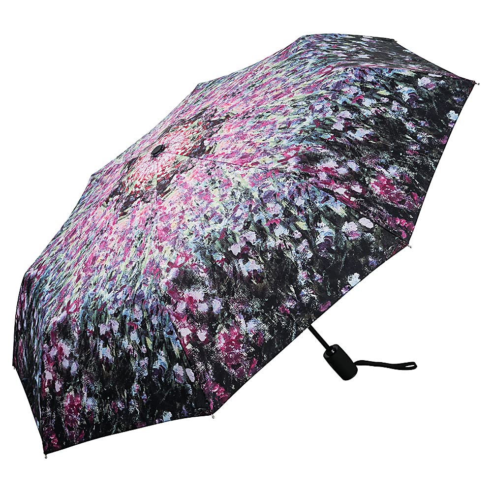 VON LILIENFELD Regenschirm Taschenschirm Claude Monet: Der Garten Windfest Auf-Zu-Automatik Stabil L