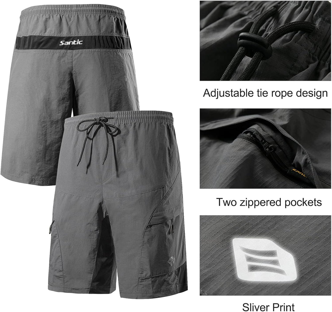 Santic Radlerhose für Herren, Radlerhose, MTB, Rennrad, mit gepolstertem Höschen, für Herren – Boden