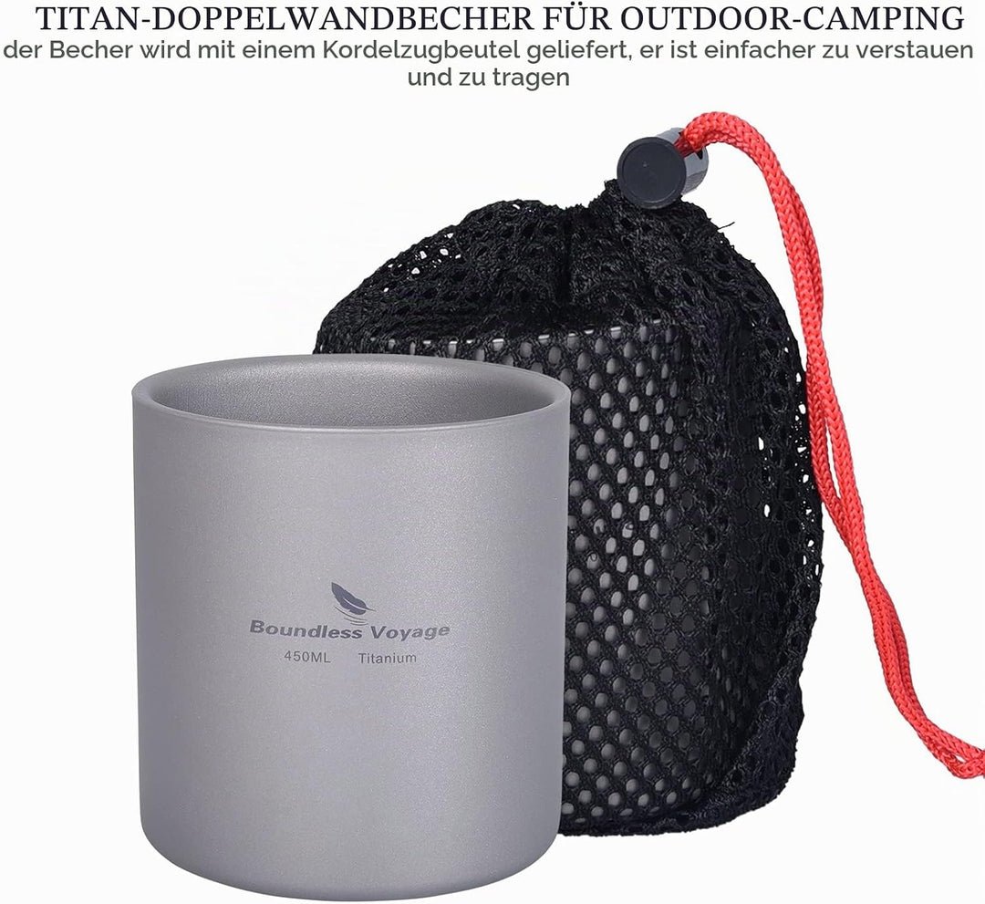 Boundless Voyage Titan Becher Mini Isolierte Doppelwandige Tasse Outdoor Camping Faltbare Kaffee Tee