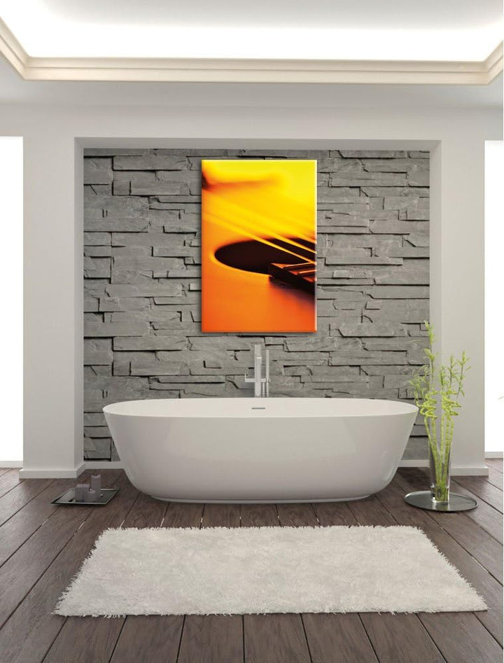 Pixxprint Gitarrensaiten, Format: 100x70 auf Leinwand, XXL riesige Bilder fertig gerahmt mit Keilrah