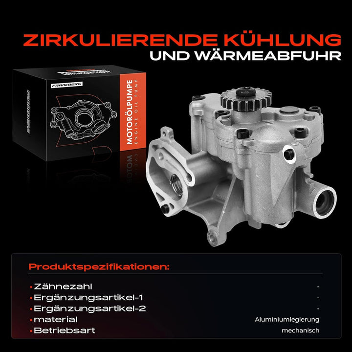Frankberg Ölpumpe Kompatibel mit A3 8P1 2004-2012 TT 8J3 2006-2010 Leon 1P1 2007-2012 Golf V 1K1 200