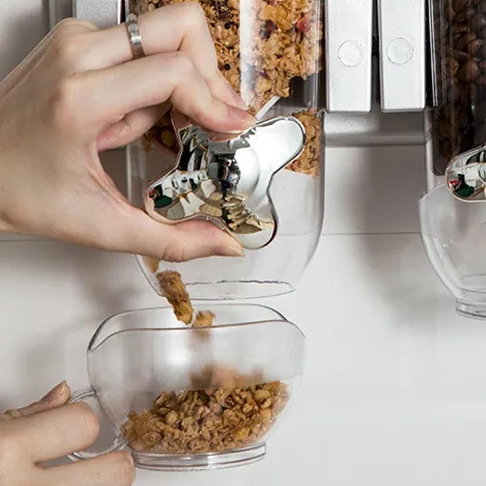 BAKAJI Dreifacher Müsli-Spender zur Wandmontage, Wandmontage, Spender für trockene Lebensmittel, Süs