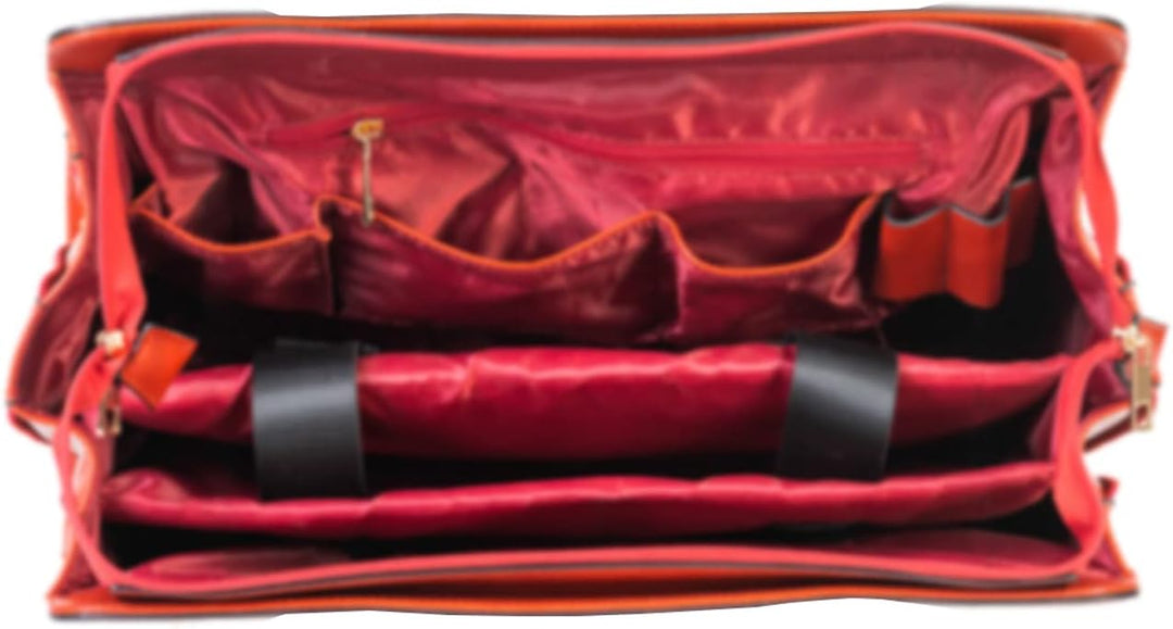 Leichte Damen Aktentrolley Laptop Tasche im Design Rot