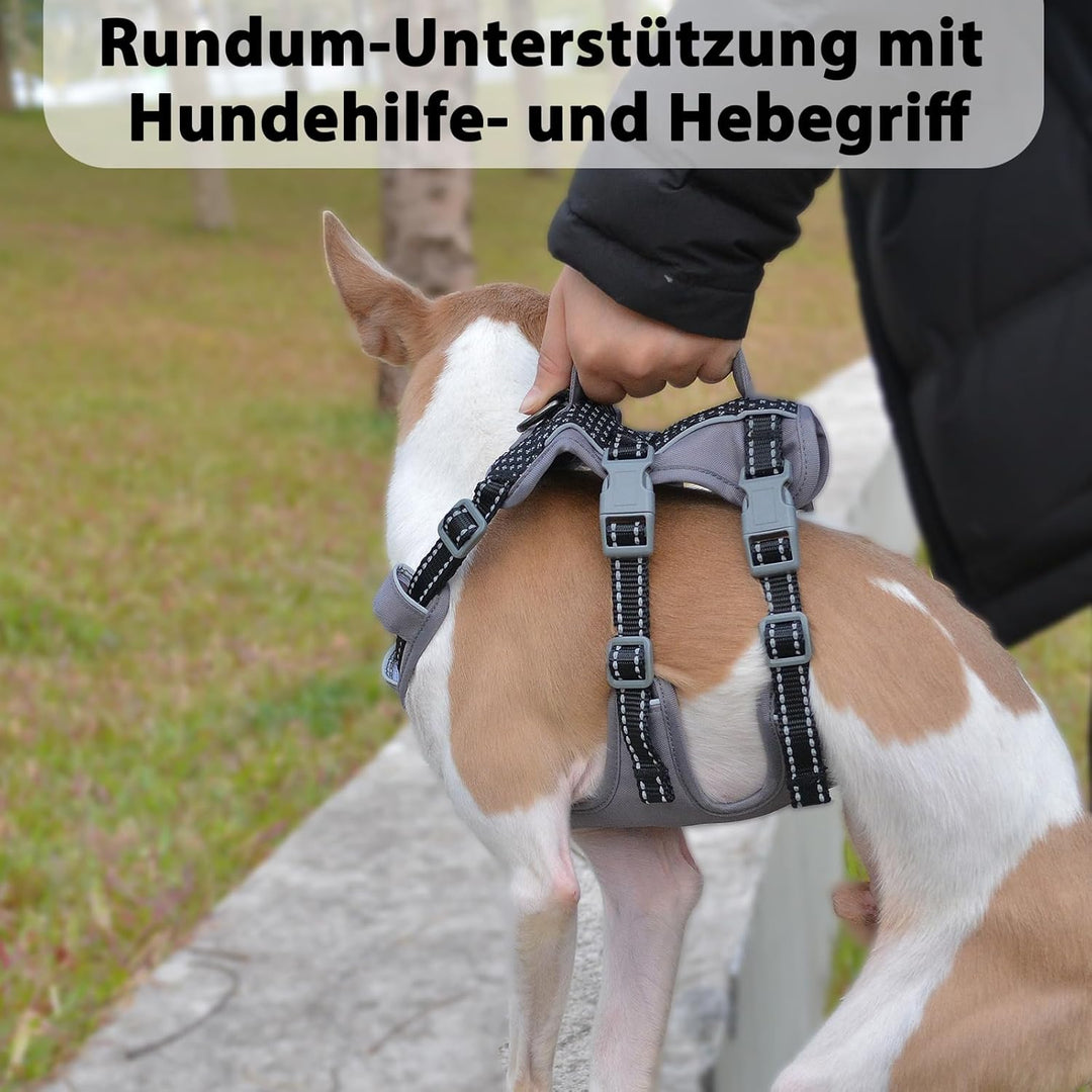 Huntboo Sicherheitsgeschirr Hund Ausbruchsicher, Panikgeschirr für Hunde, Reflektierendes Geschirr H