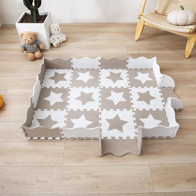 INTOMENG Puzzlematte Spielmatte Beige Baby Kinder Boden Matte Puzzlematten Schadstofffrei Krabbelmat