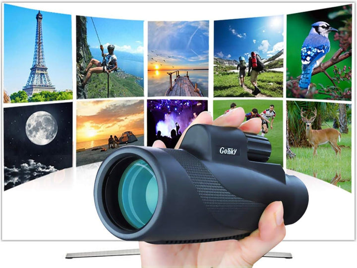 Gosky 12 x 50 Hochleistungs-Prisma-Smartphone-Halterung und Handstativ, wasserdicht, beschlagfest, s