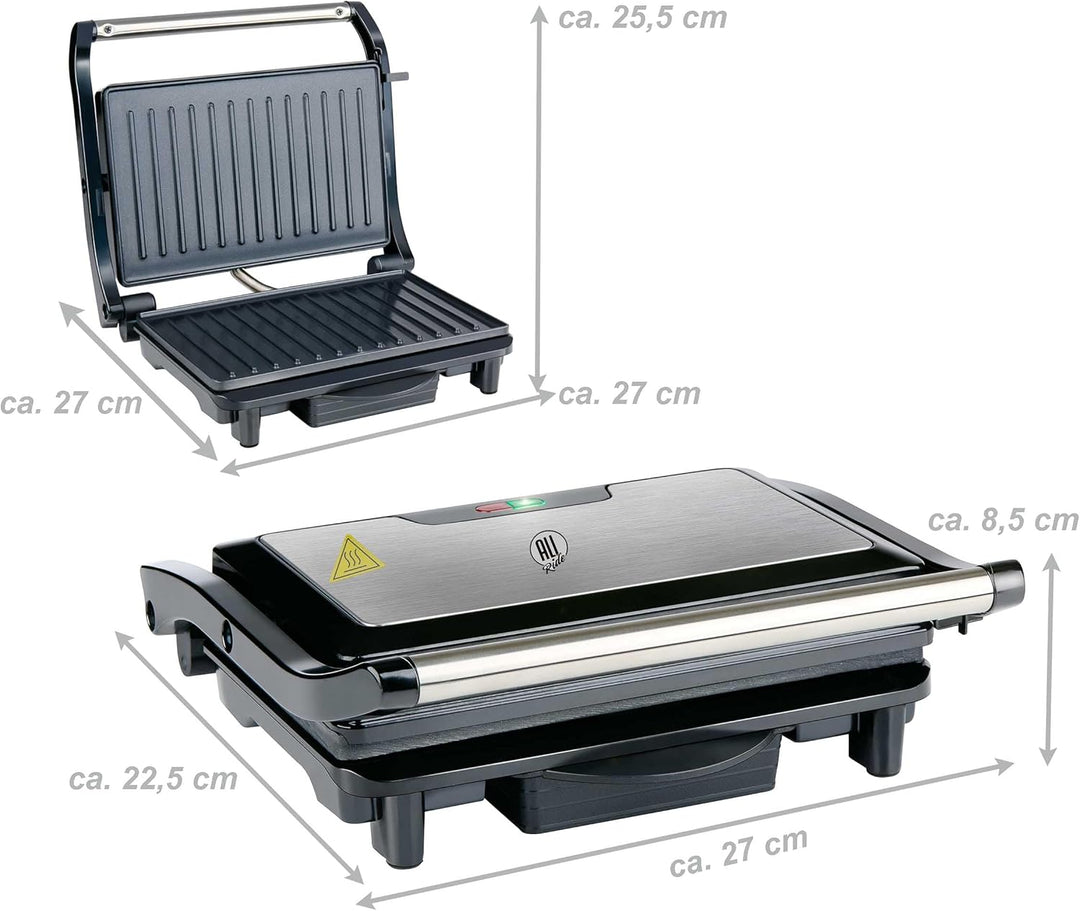 Kontaktgrill 24 Volt 240W für LKW Wohnmobil Boot - Elektrogrill mit LED-Kontrollleuchten - Kabel 105