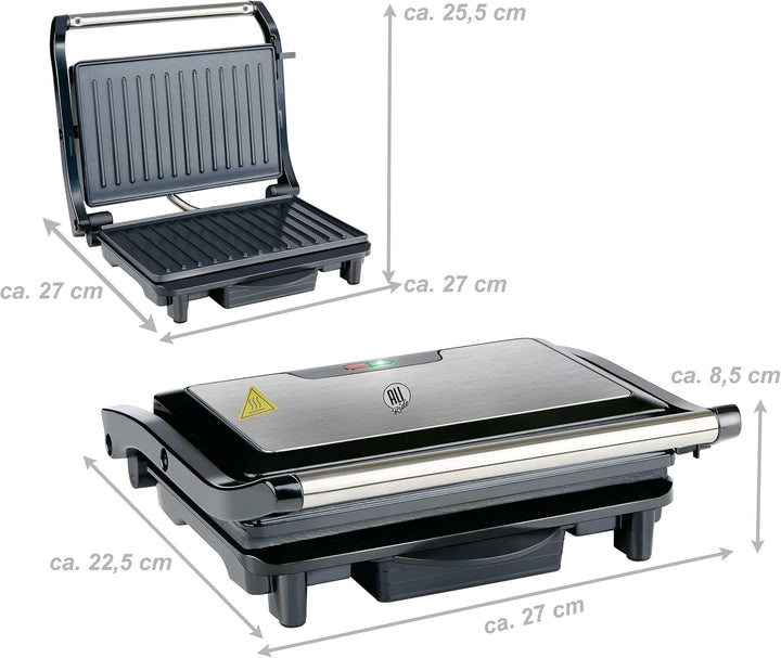 Kontaktgrill 24 Volt 240W für LKW Wohnmobil Boot - Elektrogrill mit LED-Kontrollleuchten - Kabel 105