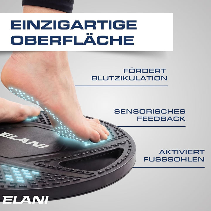 ELANI Rutschfestes Premium Balance-Board, Robustes Wackelbrett für Physiotherapie zur Stärkung der B