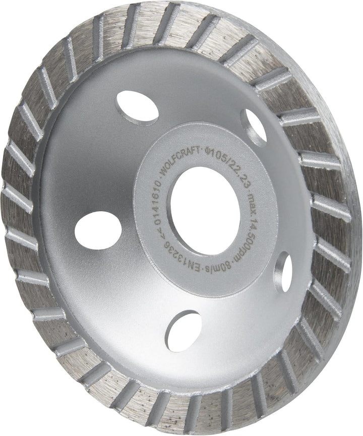 wolfcraft 8387000 Diamant-Schleiftopf Standard, Durchmesser 105 mm 105x22,2mm, 105x22,2mm