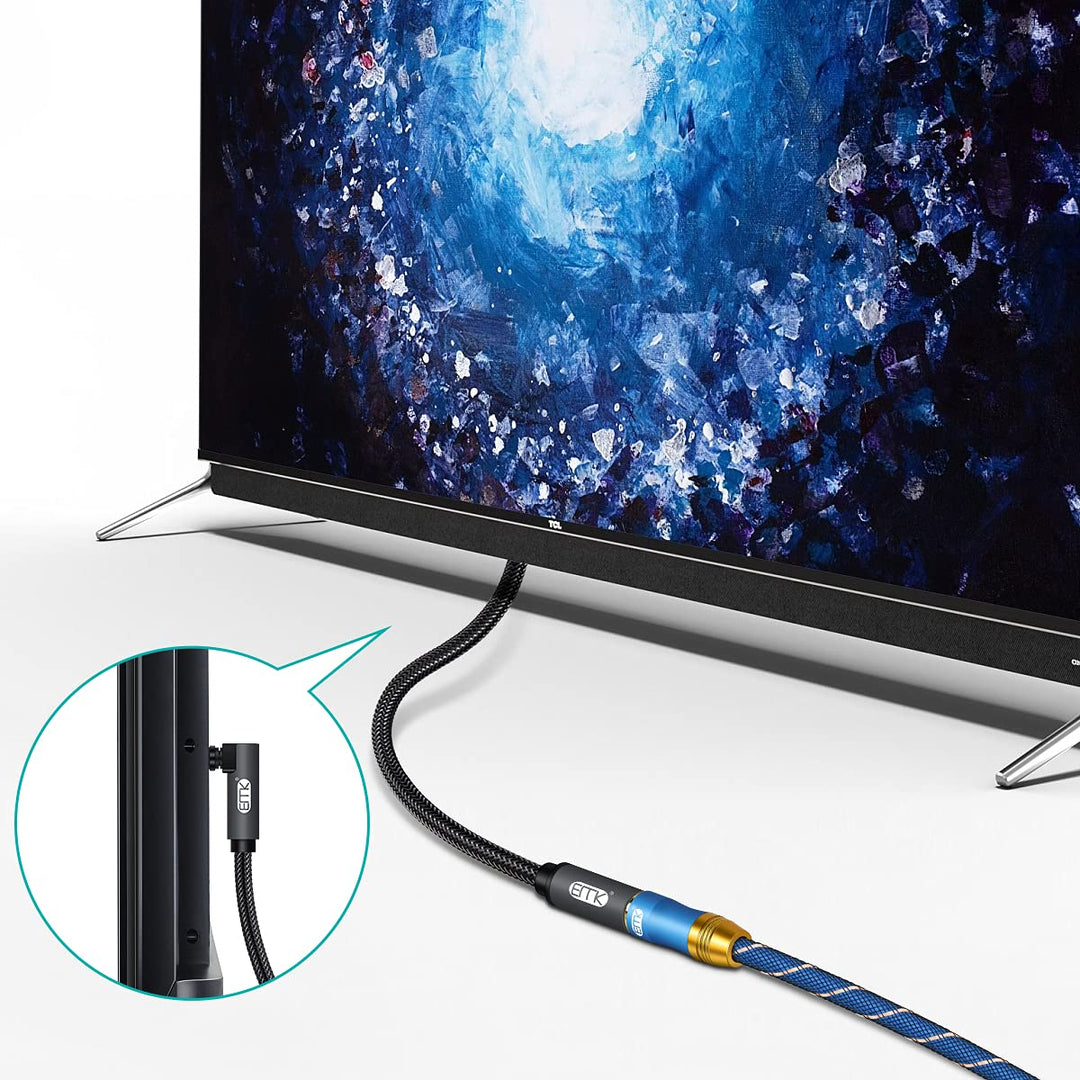 EMK 90 Grad Optische Verlängerungskabel Buchse zu Stecker Audiokabel Kupplung Nylonbehaart Toslink K