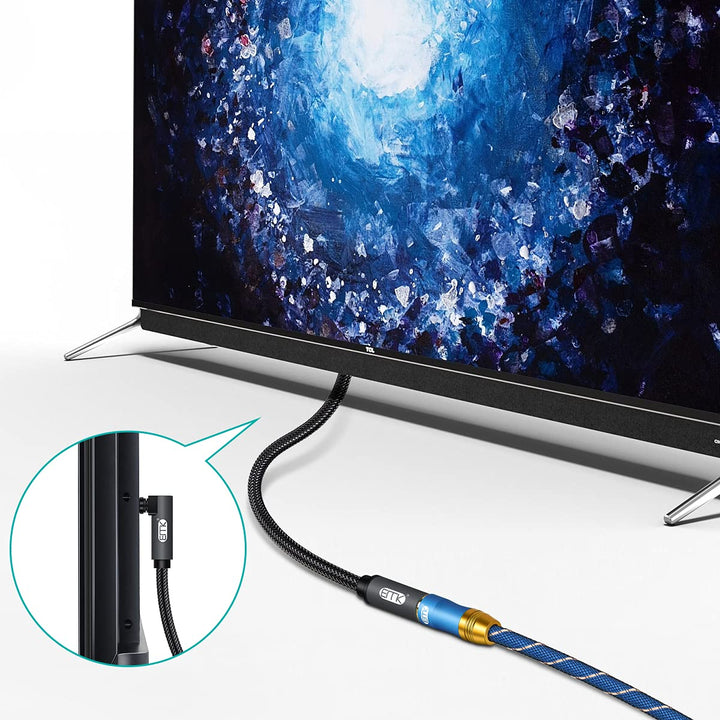 EMK 90 Grad Optische Verlängerungskabel Buchse zu Stecker Audiokabel Kupplung Nylonbehaart Toslink K