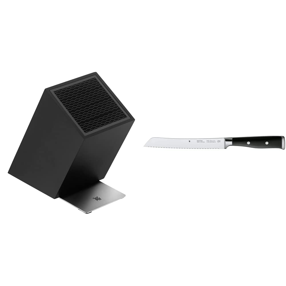 WMF FlexTec Messerblock, schwarzlackierter Messerhalter für bis zu 15 Küchenmesser, Cromargan®: Edel