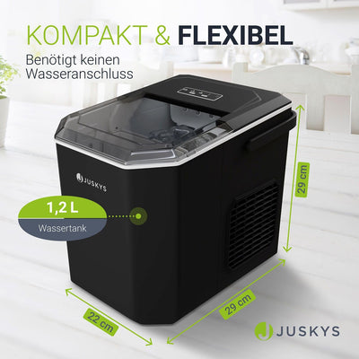 Juskys Eiswürfelmaschine IceOracle - Cocktail Eiswürfel in 6-13 min - Mini Eiswürfelbereiter für 12