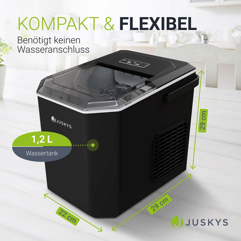 Juskys Eiswürfelmaschine IceOracle - Cocktail Eiswürfel in 6-13 min - Mini Eiswürfelbereiter für 12