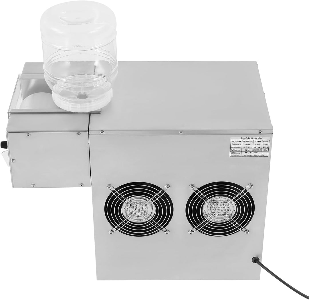 OUKANING Kommerzielle Schneeflocken-Eisbereiter Edelstahl mit 2x5L Behältern - Schneeeis-Maschine mi