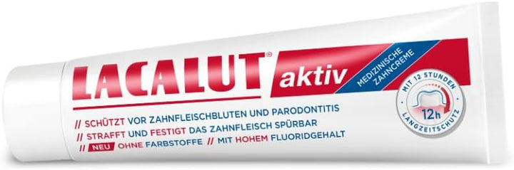 LACALUT AKTIV ZAHNCREME, 100ml Zahnpasta, sofort spürbare Straffung und Festigung des Zahnfleischs,
