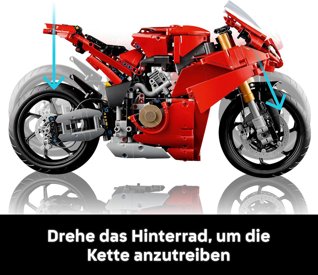 LEGO Technic Ducati Panigale V4 S Motorrad, baubares Motorradmodell, Bausets für Erwachsene, Männer