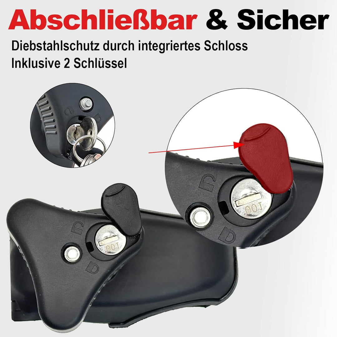 Universal Fahrrad Rahmenhalter 26cm+33cm+49cm, Abschliessbarer Fahrradträger Halterung mit 2 Schlüss