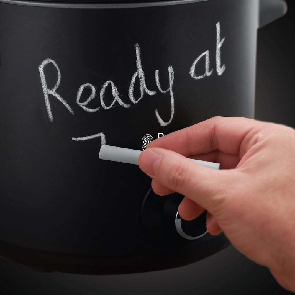Russell Hobbs Slow Cooker, Schongarer Chalkboard, Keramik-Gartopf, matte Tafel-Oberfläche, 3 Tempera