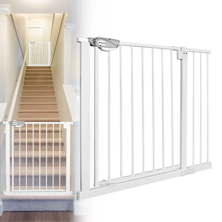 JOIEYOU Treppenschutzgitter ohne Bohren, 95-105 cm Türschutzgitter Treppengitter für Kinder und Haus