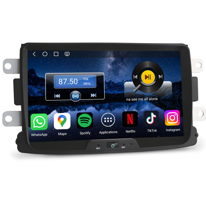 Erisin 8" Qualcomm 8-Kern 4GB+64GB Autoradio Bluetooth Android 14 GPS Navi für Renault Dacia Duster