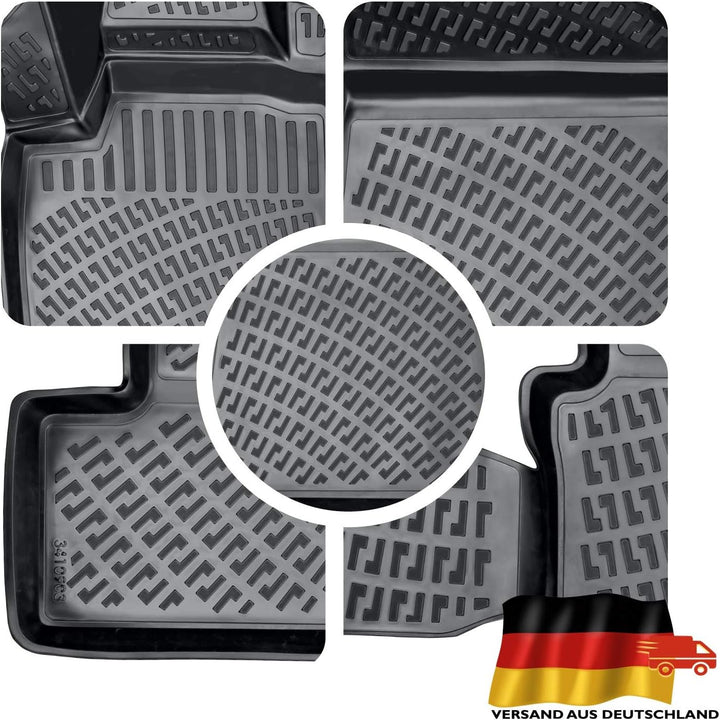 Passgenau 3D Fussmatten Auto Kompatibel mit Renault Clio 4 2012-2019 Auto Zubehör 1. Und 2. Reihe Gu