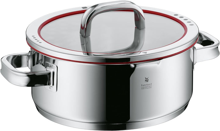 WMF Function 4 Kochtopf gross 24cm, Glasdeckel, Bratentopf Induktion 4,1l, Cromargan Edelstahl polie