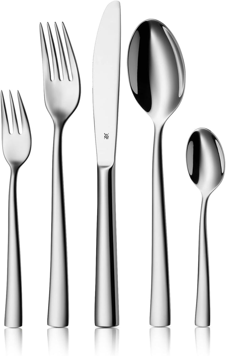 WMF Philadelphia Besteck Set 6 Personen, 30 teilig, Monobloc-Messer, Cromargan Edelstahl poliert, gl