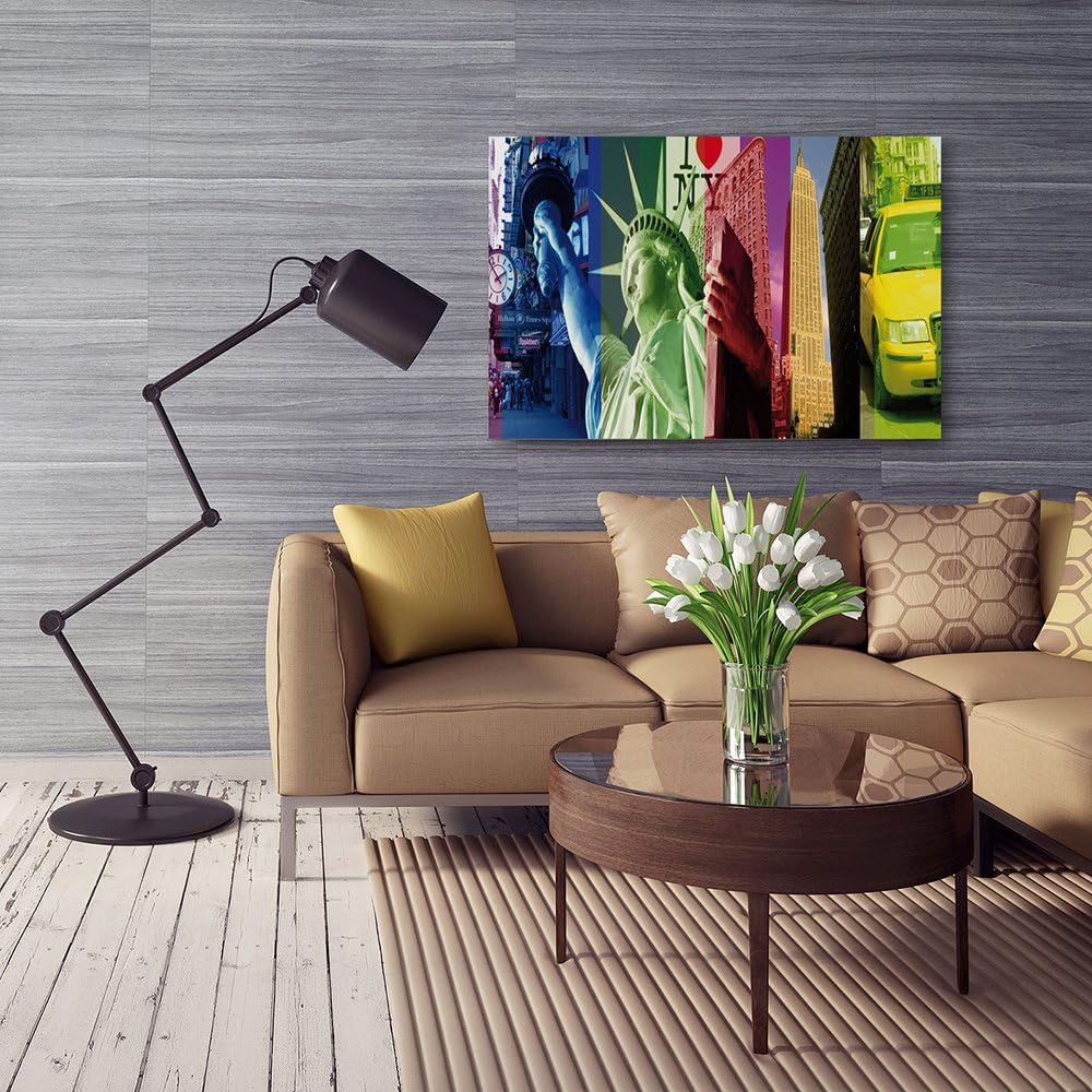 Feeby, Leinwandbild, Bilder, Wand Bild, Wandbilder, Kunstdruck 60x80cm, New York City, Freiheitsstat