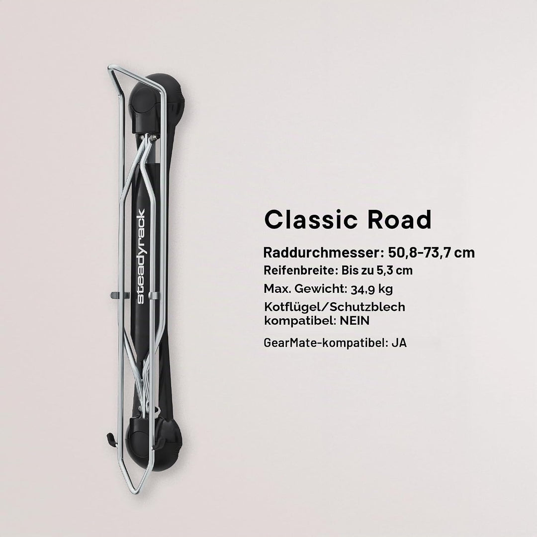 Steadyrack Fahrrad Wandhalterung - Classic Rack - Fahrrad Wandhalterung Vertikal als Aufbewahrungslö
