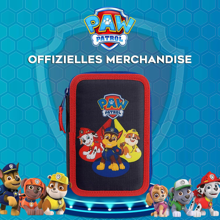 PAW PATROL Federmäppchen Gross Etui Stifte Jungen und Mädchen Stifte Kinder Gefüllt Federmappe Schul