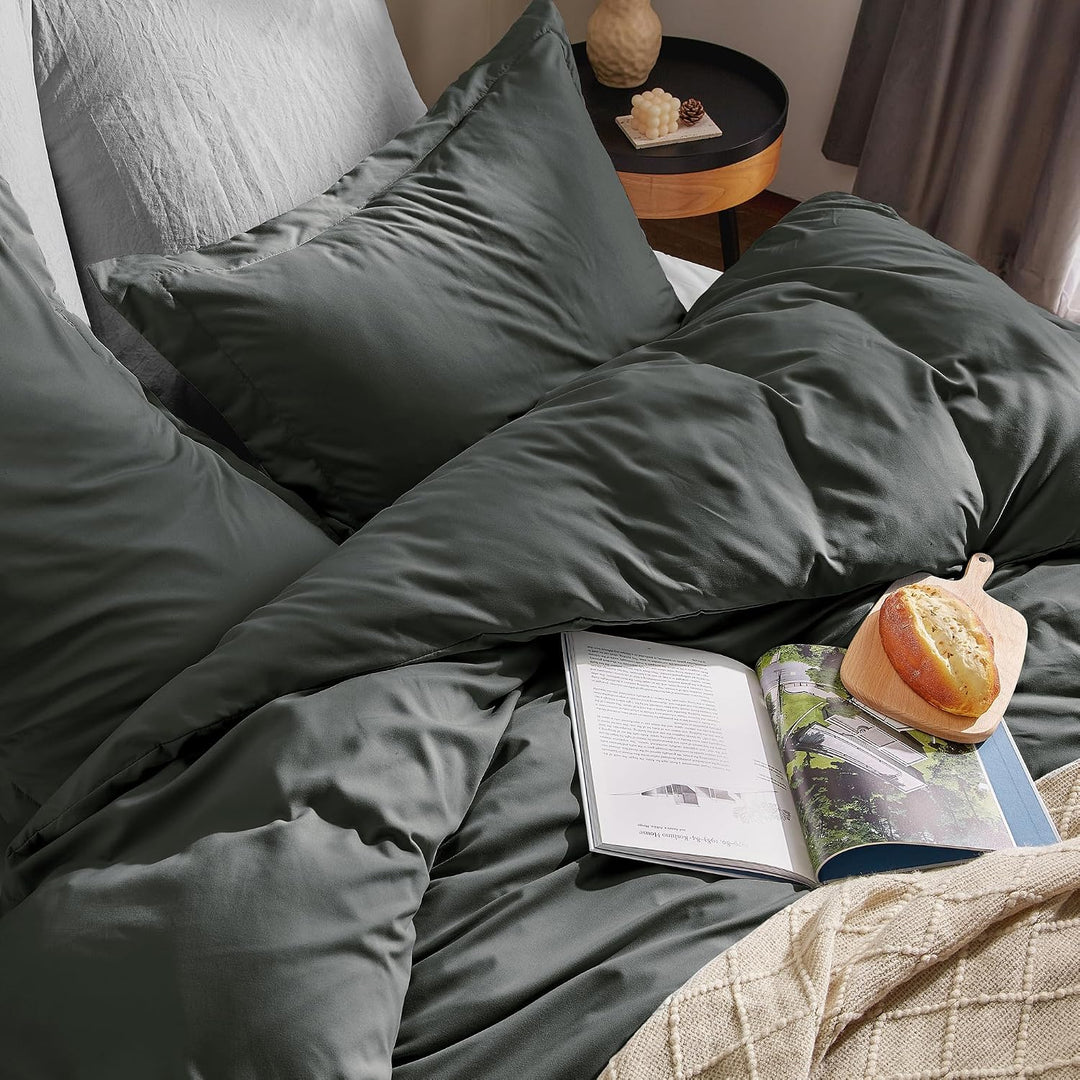 WAVVE Bettwäsche 240x260 3 teilig Weinrot - Bettbezug 260 x 240 Set mit Kissenbezügen 65x65 cm, Bett