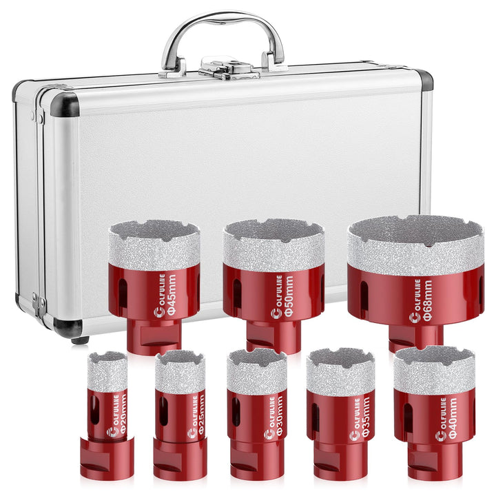 COLFULINE 8PCS Diamantbohrer Set Lochsäge Bohrkrone 20/25/30/35/40/45/50/68 mm Fliesenbohrer Glasboh