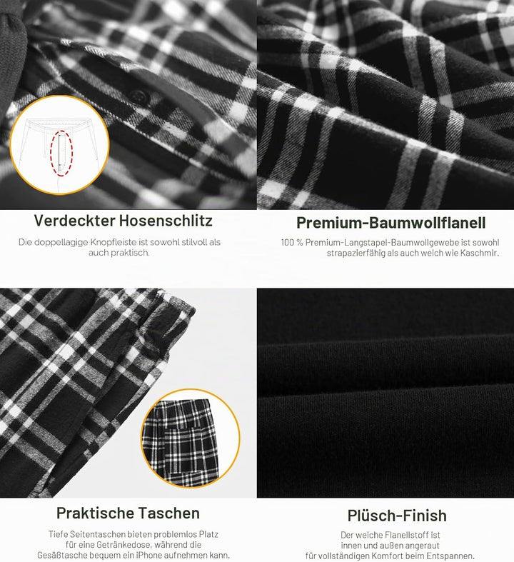 LAPASA Herren Pyjama-Set Schlafanzugset (Extra Warm Flecce Set M129, Wärmer Flanell Set M95, Warm Fl