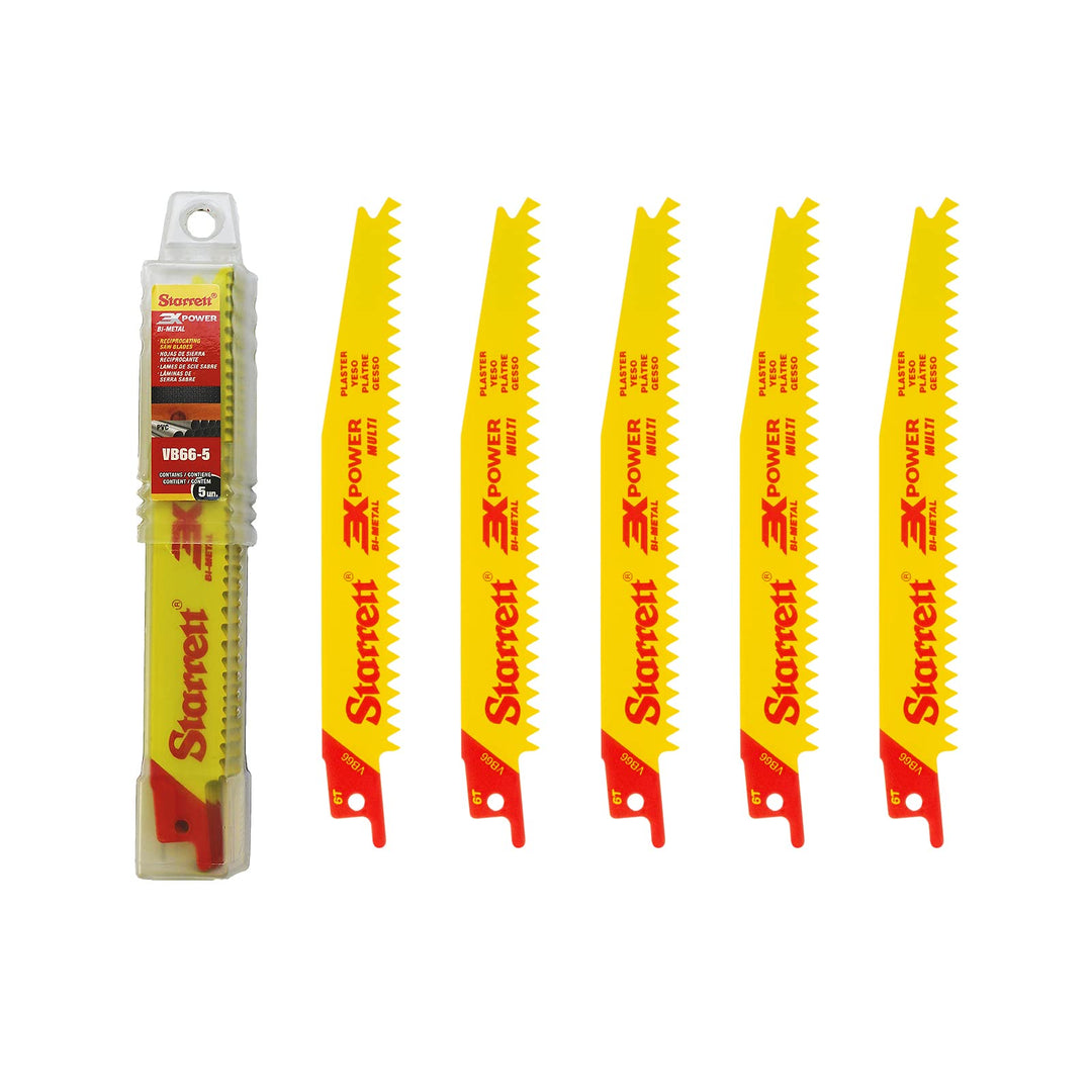 Starrett Mehrzweck-Säbelsägeblätter 150 mm (6 Zoll) - 5er-Pack 6 TPI 150MM/6" Blade Length, 6 TPI 15