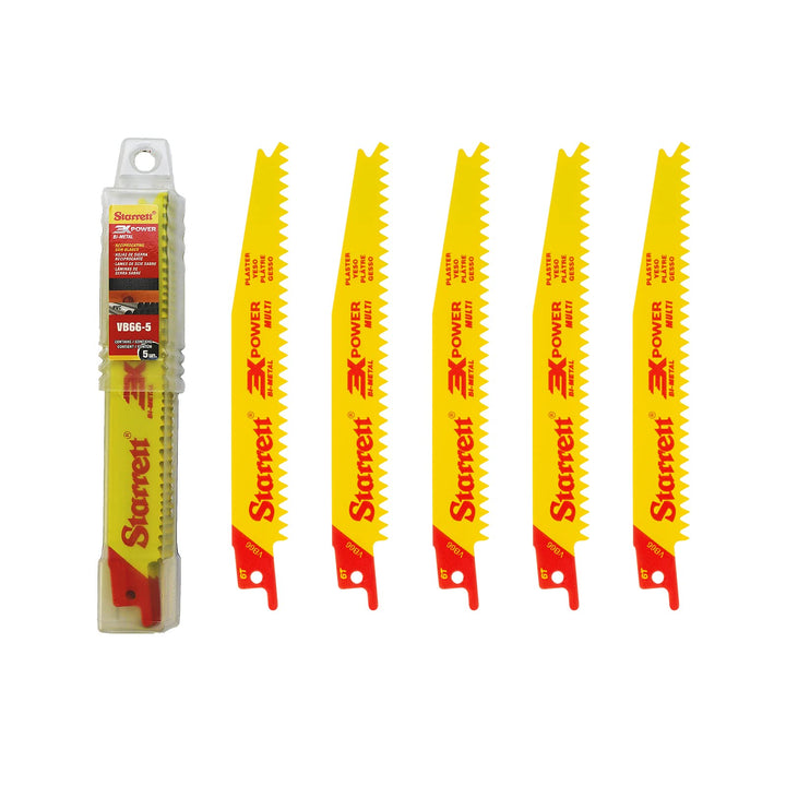 Starrett Mehrzweck-Säbelsägeblätter 150 mm (6 Zoll) - 5er-Pack 6 TPI 150MM/6" Blade Length, 6 TPI 15