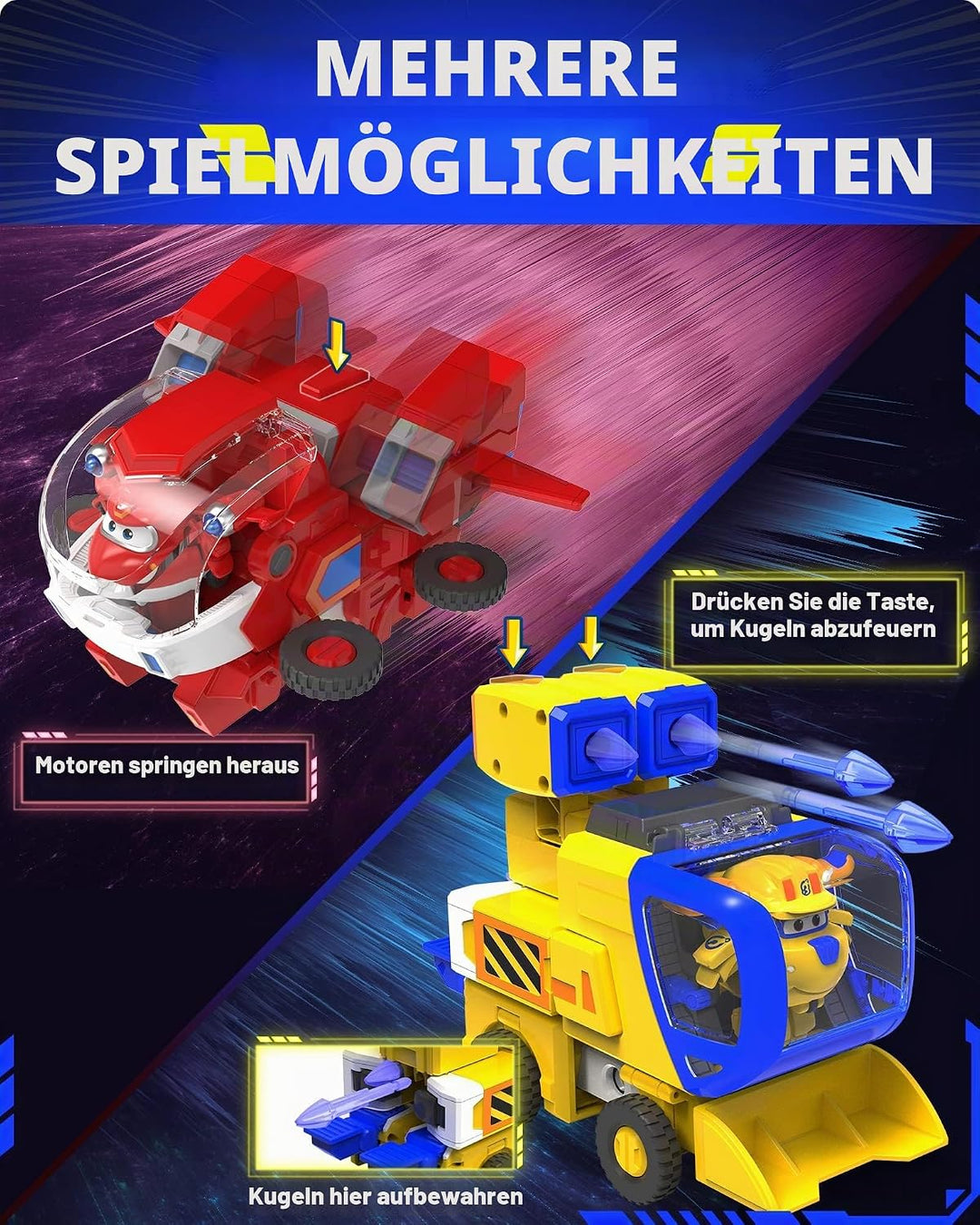 Super Wings EU750322 - Transformierender New Robot Suit Donnie, ca. 23 cm grosse Spiel-Figur für Kin