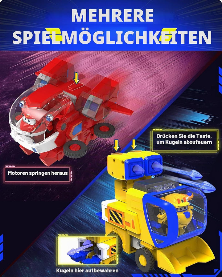Super Wings EU750322 - Transformierender New Robot Suit Donnie, ca. 23 cm grosse Spiel-Figur für Kin