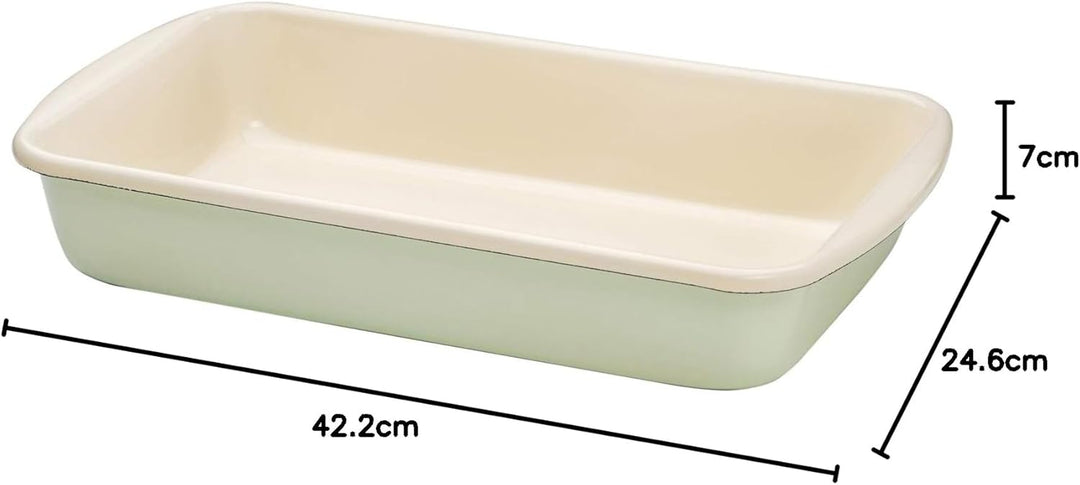 Riess, 0436-006, Auflaufform 38/22.5, CLASSIC - BUNT/PASTELL, Farbe Nilgrün, Masse 38 x 22.5 cm, Höh